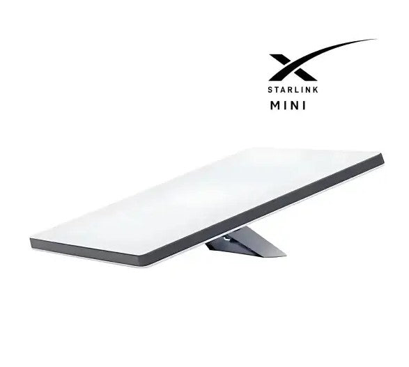 Starlink Mini device on a white background with Starlink logo above
