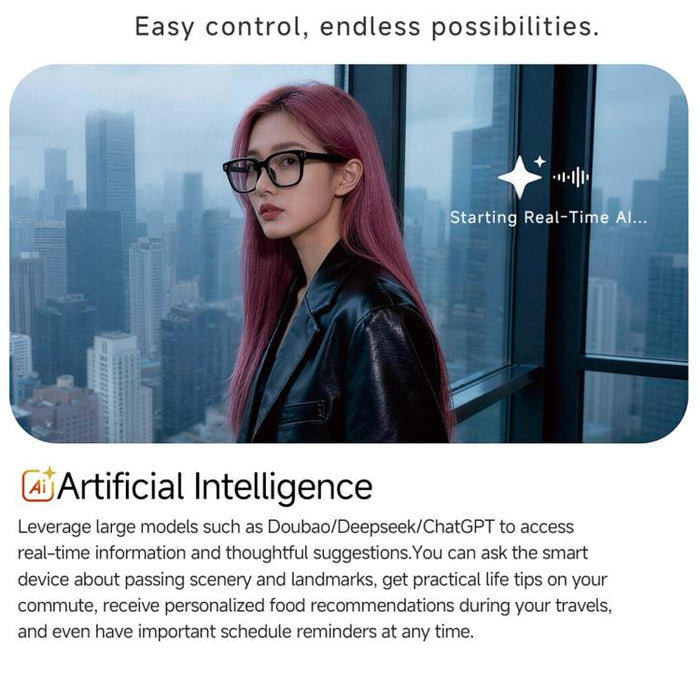 MT5 Ultra Smart AI Glasses 8MP HD Camera – WiFi, Voice Assistant, Anti-Blue-Light