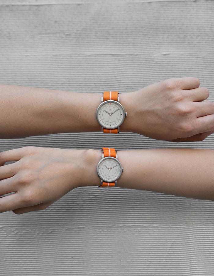 MUS-01 KHAKI P 34MM + ORANGE PARACHUTE STRAP SET