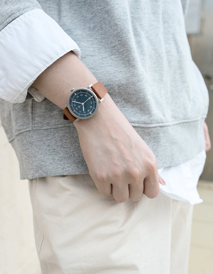MUS-02 BROWN 34MM + NAVY PARACHUTE STRAP SET