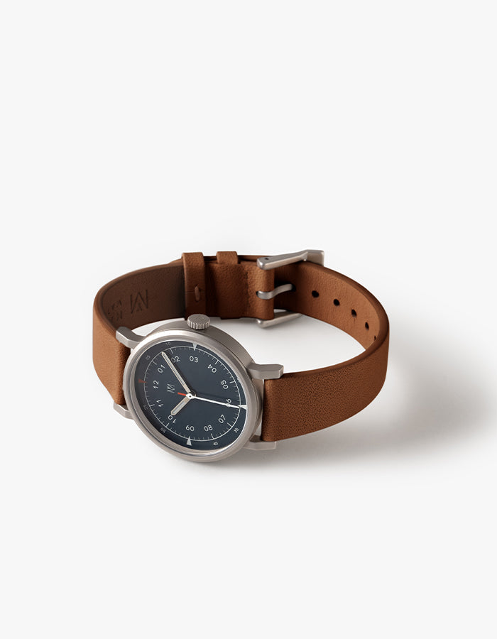 MUS-02 BROWN 34MM + NAVY PARACHUTE STRAP SET