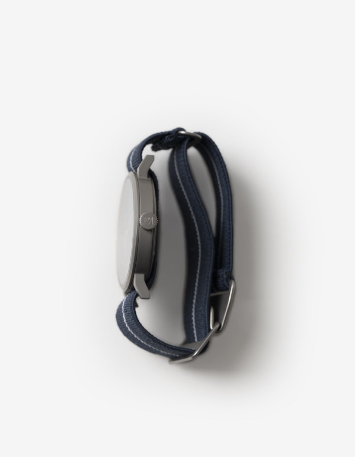 MUS-02 BROWN 34MM + NAVY PARACHUTE STRAP SET