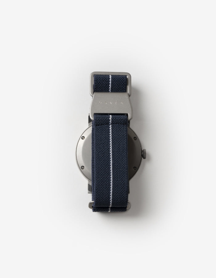 MUS-02 BROWN 34MM + NAVY PARACHUTE STRAP SET