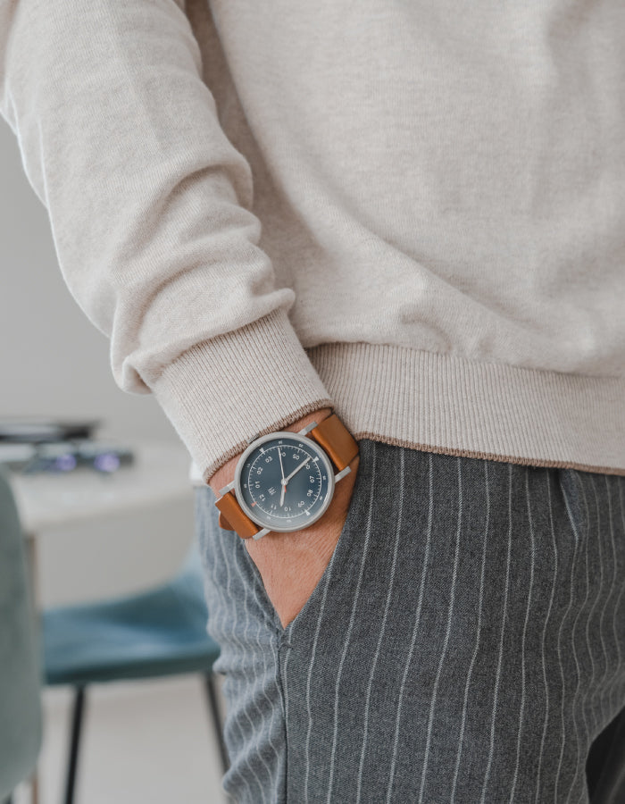 MUS-02 BROWN 40MM + NAVY PARACHUTE STRAP SET