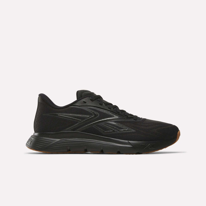 The Reebok Nano Gym 2.0 Training Shoes in Black/Gum feature a low profile, lace-up design, high-rebound foam sole, and subtle side logo, shown against a white background.