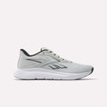 The Reebok Nano Gym 2.0 Training Shoes in New Grey 1/Black, featuring a white sole and subtle side logo, are displayed on a plain white background.