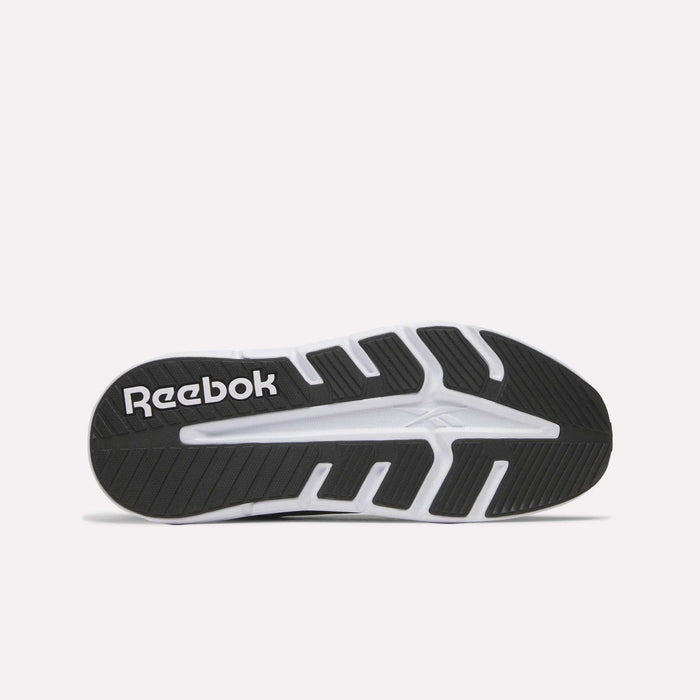 The image displays the black and white rubber sole of Reebok’s Nano Gym 2.0 Training Shoes, highlighting the brand logo and unique tread patterns designed for excellent grip.