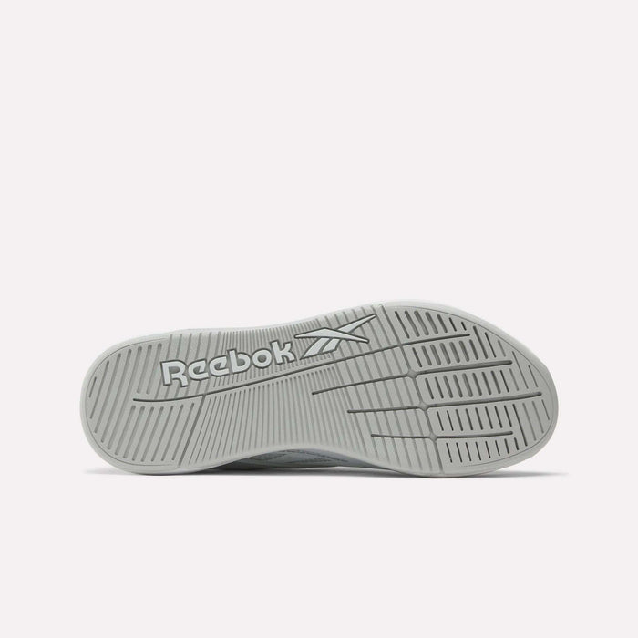 The gray outsole of Reebok Nano X5 Edge Training Shoes is shown from the bottom, displaying the Reebok logo and Vector symbol, plus Flexweave material and a textured grip pattern for traction. The background is plain white.