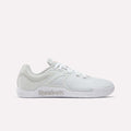 The Reebok Nano Zero Training Shoes are white athletic sneakers with mesh and textured accents, lace-up design, and the Reebok logo on the sole’s side. This zero-drop style is shown in a side profile against a plain background.
