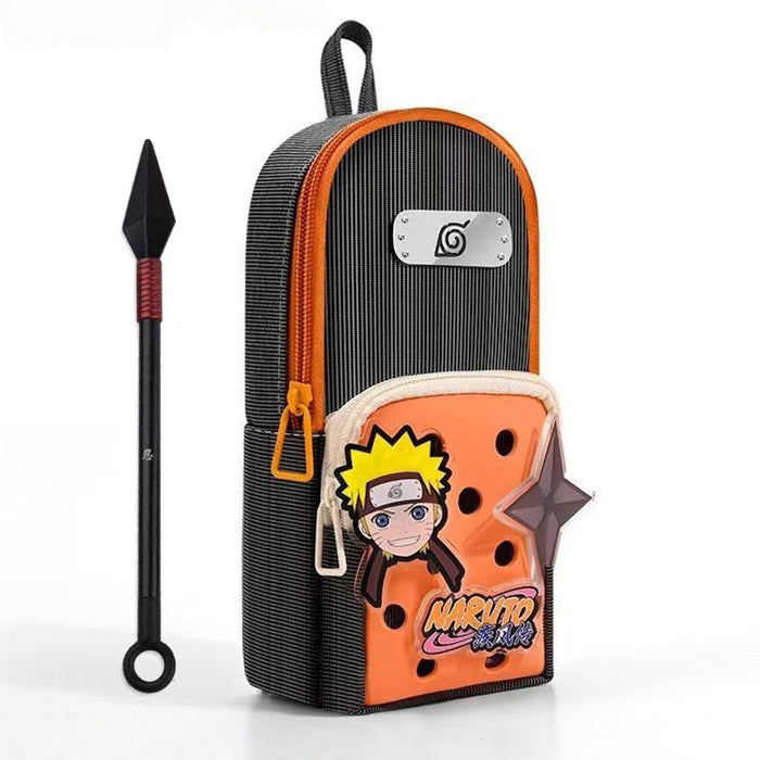 Naruto Kakashi Pencil Case Set, Anime Large Capacity Pencil Bag with Kunai Pen