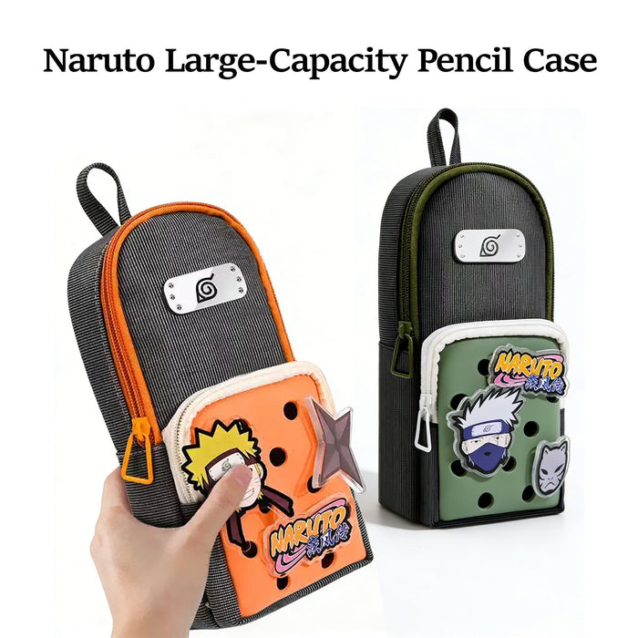 Naruto Kakashi Pencil Case Set, Anime Large Capacity Pencil Bag with Kunai Pen
