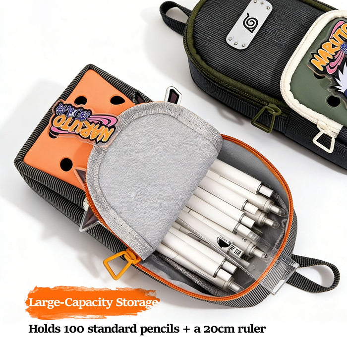 Naruto Kakashi Pencil Case Set, Anime Large Capacity Pencil Bag with Kunai Pen
