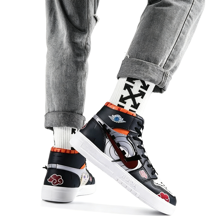 Naruto Pain Yahiko Anime High Top Sneakers, Akatsuki Graphic Casual Streetwear Shoes