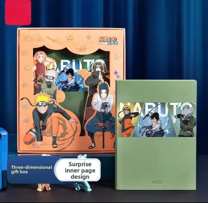 Naruto Shippuden trio assembled leather hardcover notebook gift box set diary notepad
