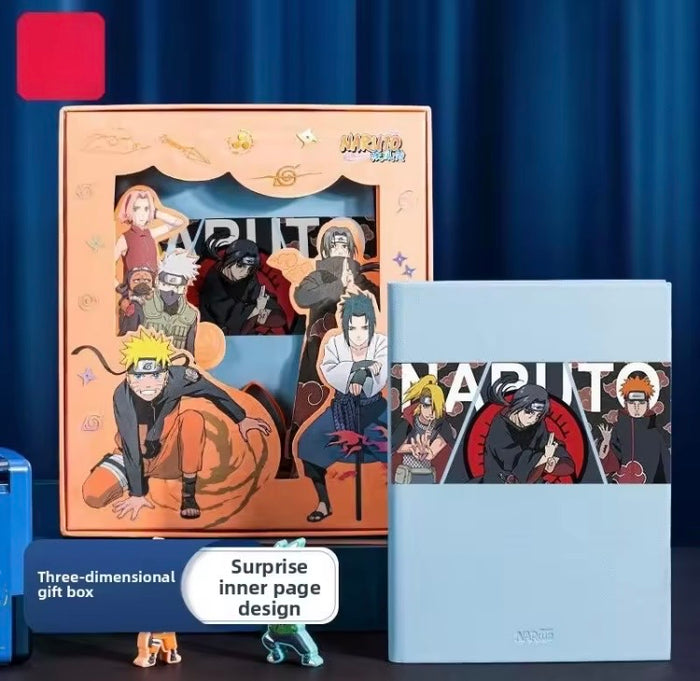 Naruto Shippuden trio assembled leather hardcover notebook gift box set diary notepad