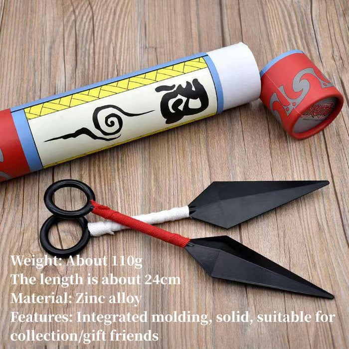 Naruto Uzumaki Ninja Kunai Cosplay Prop, Metal Kunai with Scroll Packaging