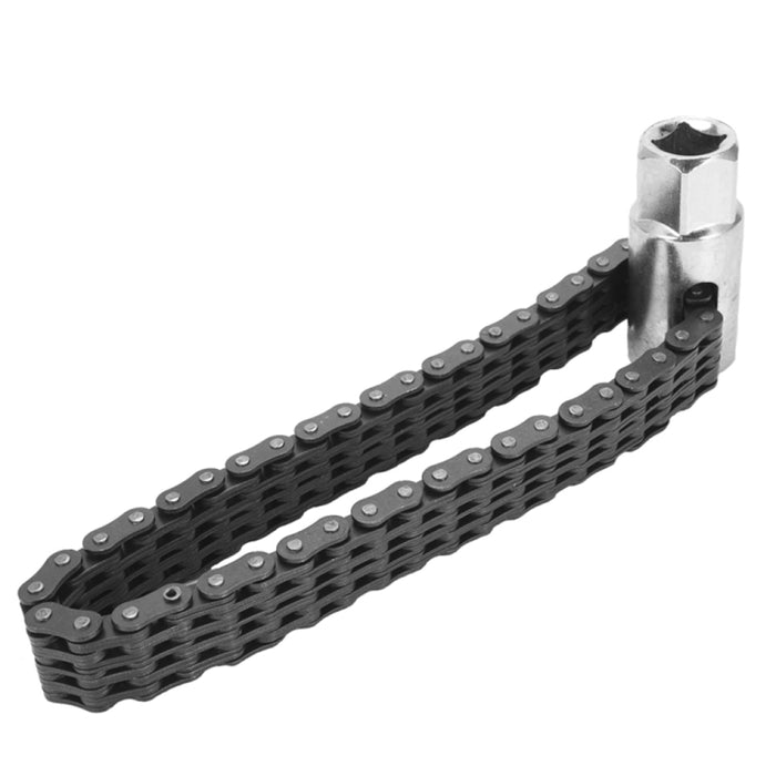 Oil Filter Wrench Remover - Adjustable Chain Spanner Tool for 52 Sections Auto Repairs