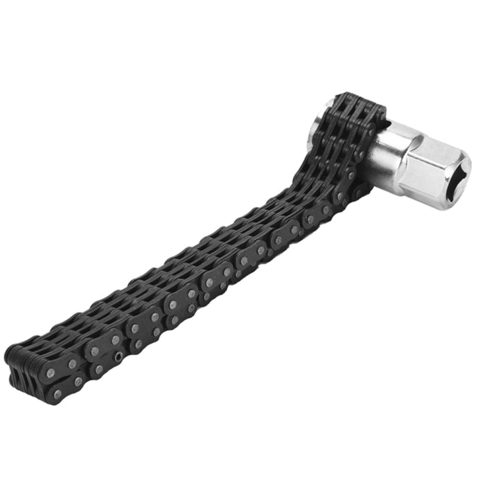 Oil Filter Wrench Remover - Adjustable Chain Spanner Tool for 52 Sections Auto Repairs