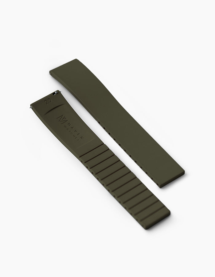 Olive FKM rubber watch dtrap