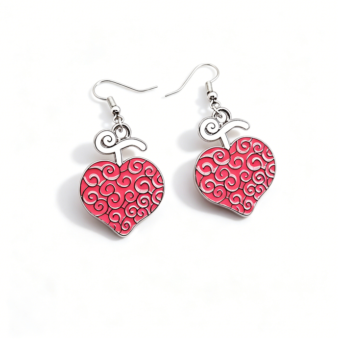 One Piece Ace Flame Flame Fruit Devil Fruit Enamel Dangle Earrings
