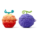 One Piece Luffy Ace Devil Fruit AirPods Case, 3D Silicone Earbuds Protective Cover with Keychain
