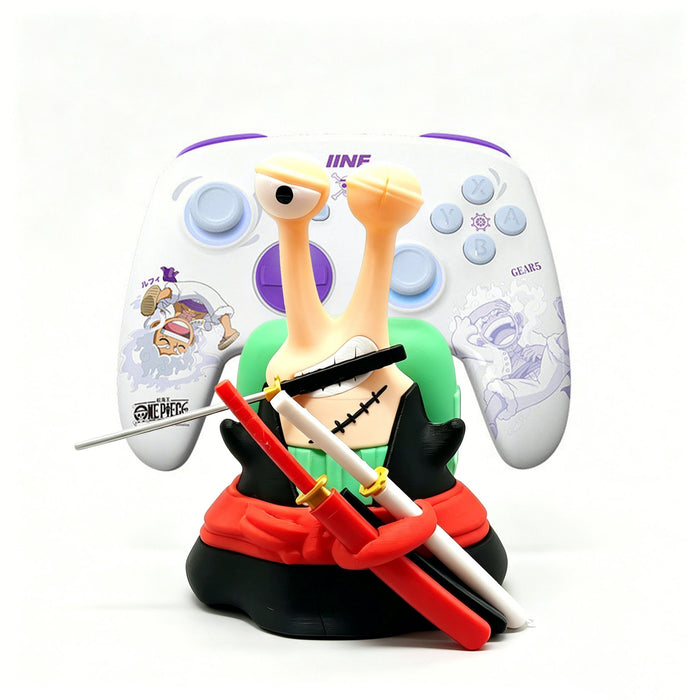 One Piece Monkey D Luffy Zoro Switch Controller Stand Set, Den Den Mushi Gamepad Holder & Wireless Pro Controller