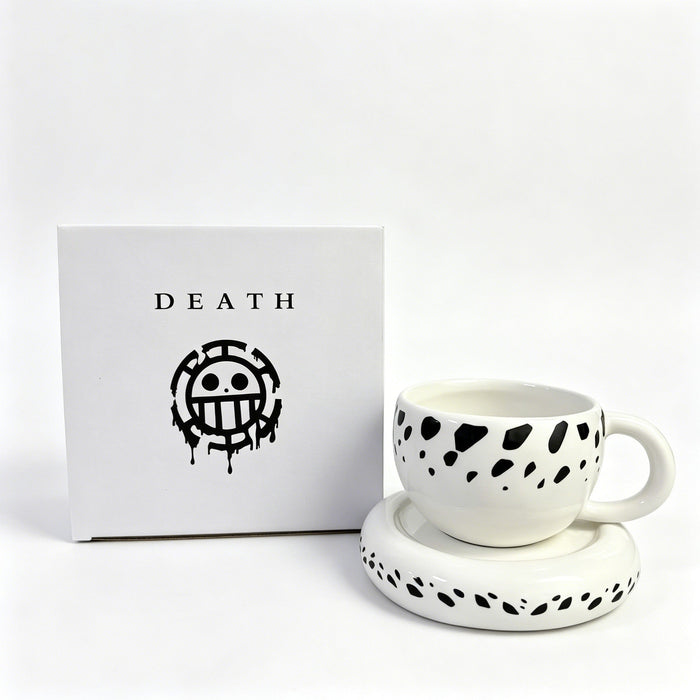 One Piece Trafalgar Law Hat Shaped Ceramic Mug, Anime Coffee Cup with Saucer