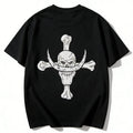 One Piece Whitebeard Edward Newgate Embroidered T-Shirt, Anime Oversized Cotton Tee