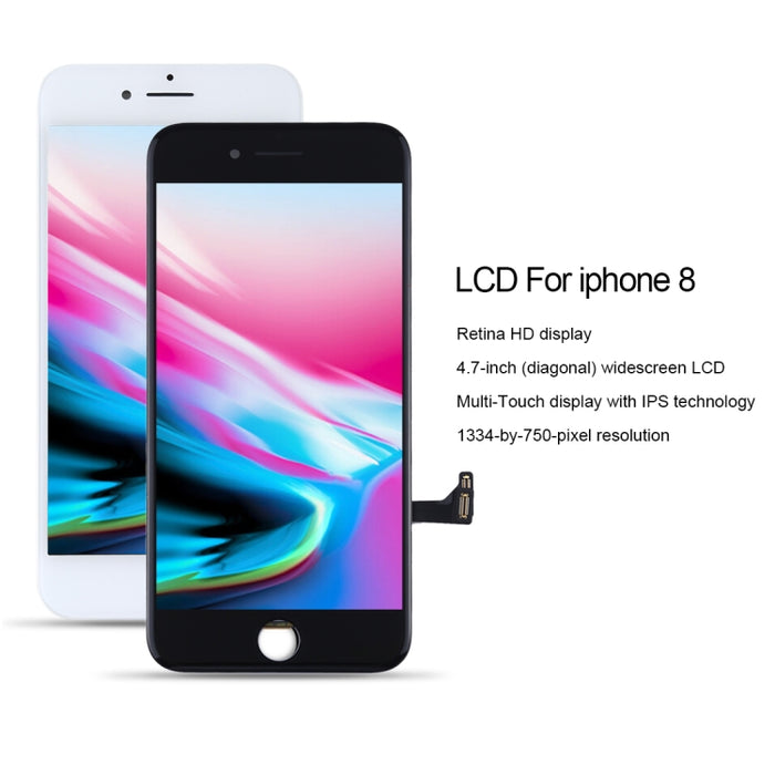 Original iPhone 8 LCD Screen Replacement - Premium Quality Parts in White & Black, Easy Installation