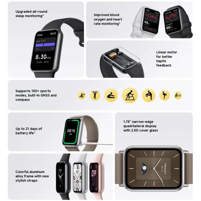 Original Xiaomi Smart Band 9 Pro Global – 1.74" AMOLED, 5ATM, Heart Rate & Blood Oxygen