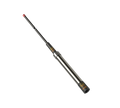A black and silver telescopic stick with gold branding and a small red tip