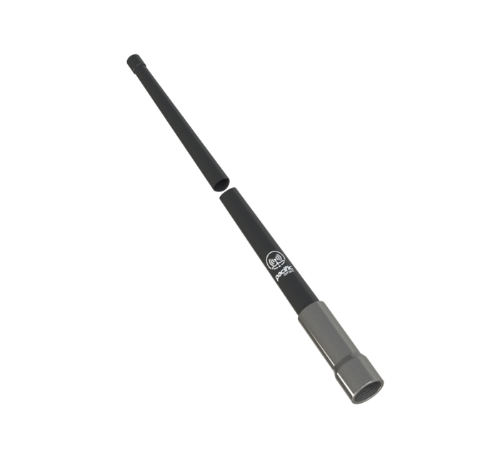 White telescopic rod on a white background