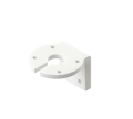 A white plastic or metal bracket with a circular cutout and mounting holes