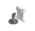 A 3D render of a marine electronic component, likely a marine VHF antenna mount or receiver, featuring a white plastic bracket
