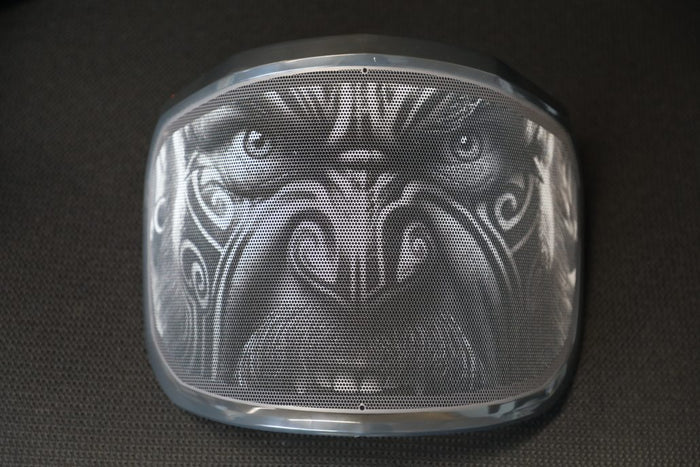 Protos Custom Printed Metal Visor, Tetoa design