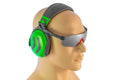 Protos Glasses Clip, mounted with safety glasses