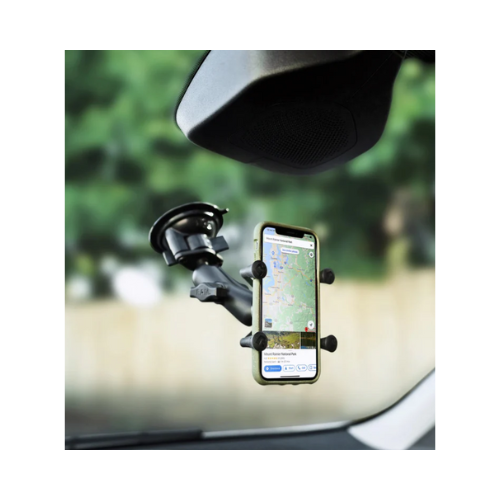 ram suction cup mount used on a vehicle windscreen