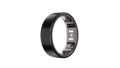 A sleek, black Reebok Smart Ring by Reebok stands upright against a plain white background, displaying small sensors and electronic components inside for biometric data tracking.