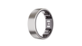 The Reebok Smart Ring, a sleek silver wearable by Reebok with visible inner-band sensors, is displayed upright against a plain white background.