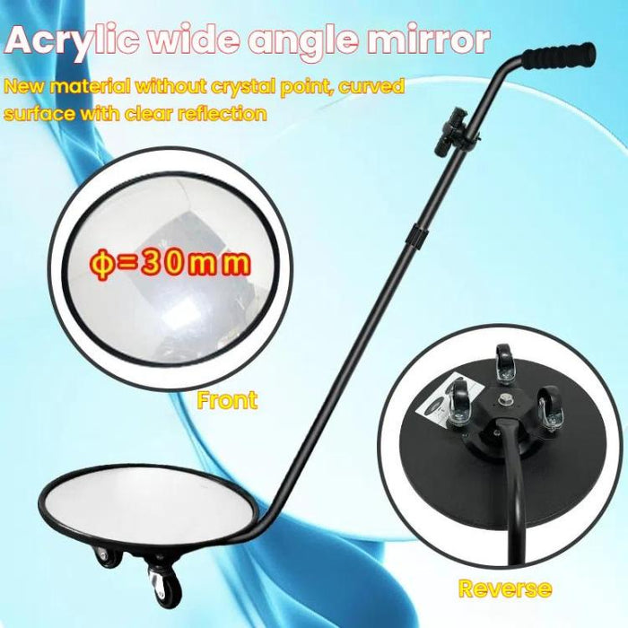 Retractable Pole Undercarriage Inspection Mirror Rotatable Reflector