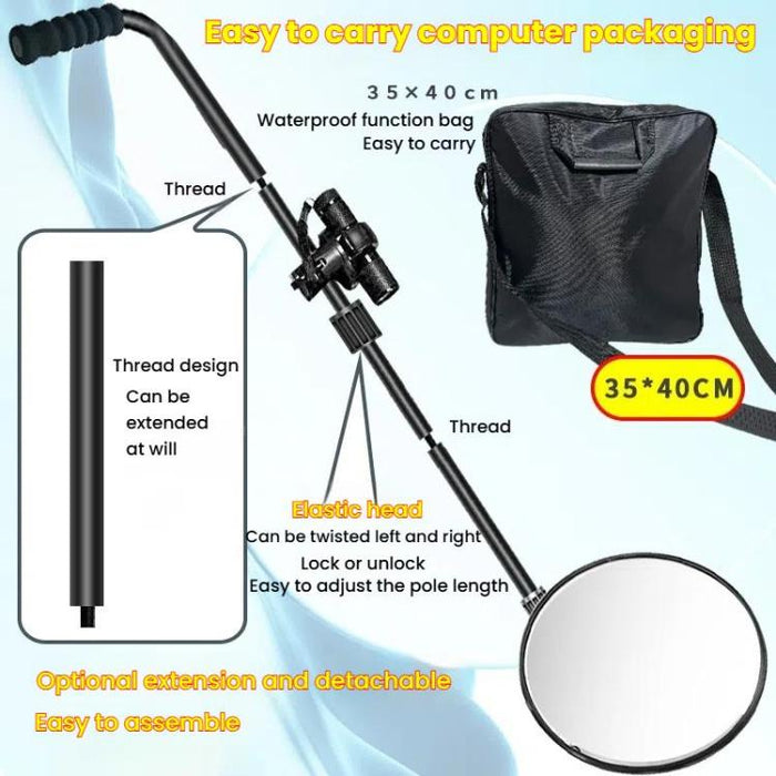 Retractable Pole Undercarriage Inspection Mirror Rotatable Reflector