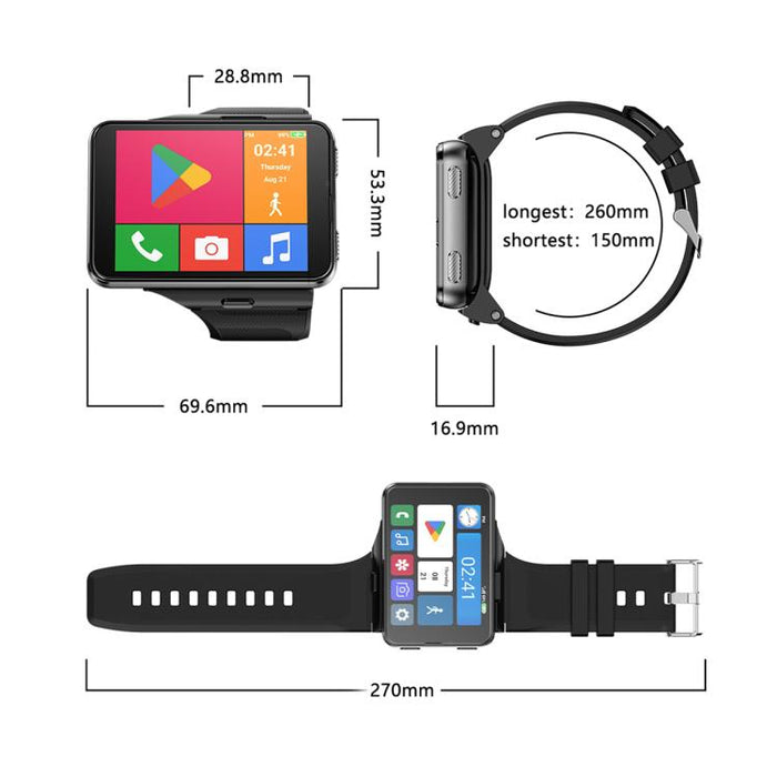 S999 4G Smart Watch – 2.88" TFT Screen, Android 11, 4GB/64GB