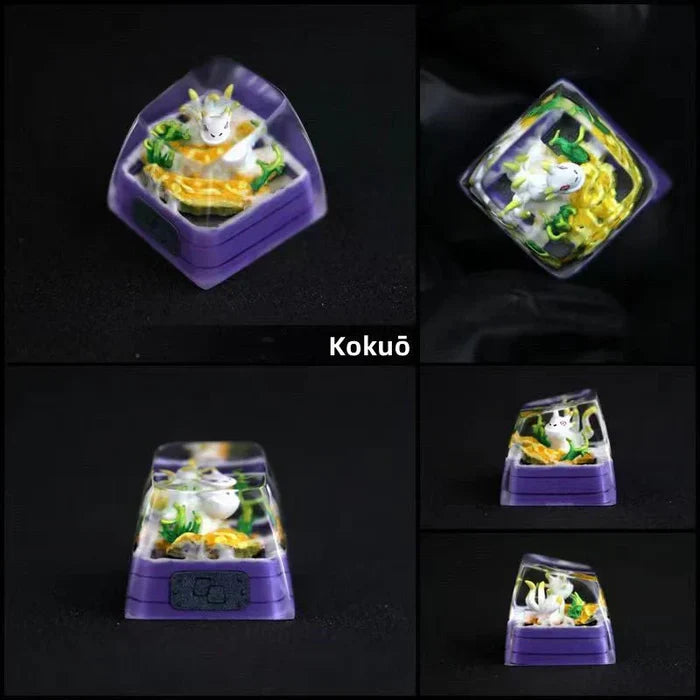 Shuukaku/Kurama/Sharingan handmade transparent resin keycap