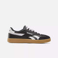 The Reebok Smash Edge Shoes are black and white sneakers with a minimalist design, white laces, a white Reebok logo, and a light brown rubber sole, shown in side profile against a plain white background.