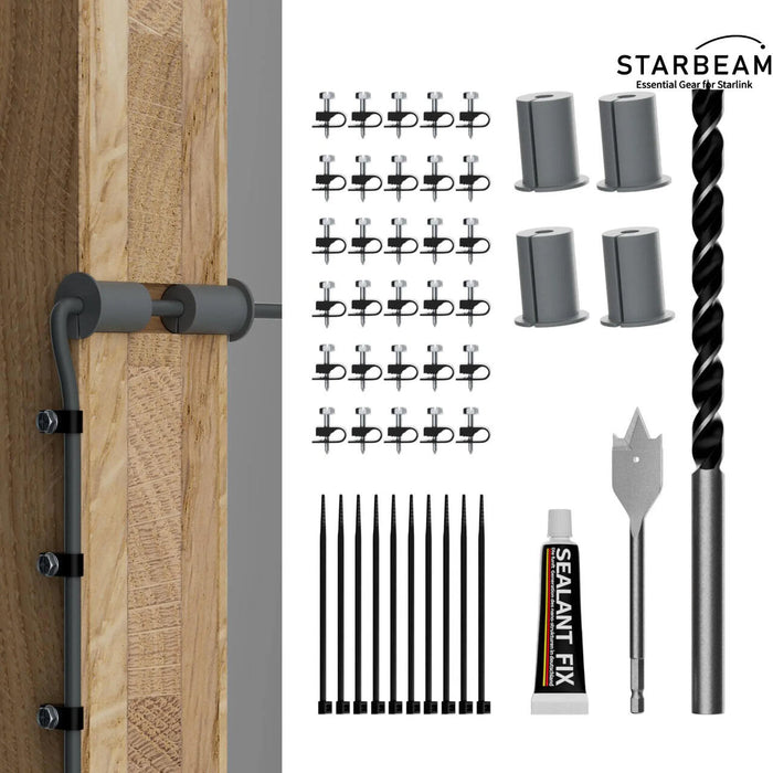 STARBEAM Starlink Dish Cable Routing and Installation Kit with grommets and hole saw