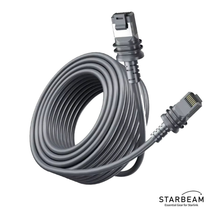 STARBEAM Starlink Gen3 Outdoor Ethernet Cable 10m, coiled cable with RJ45 connector
