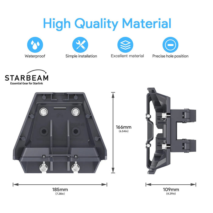 STARBEAM Starlink Gen3 Standard Roof Rack Mount, installed on vehicle roof rack