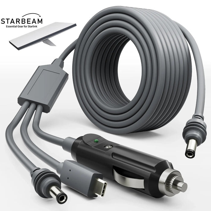 STARBEAM Starlink Mini 3-in-1 Power Cord, all three connector ends