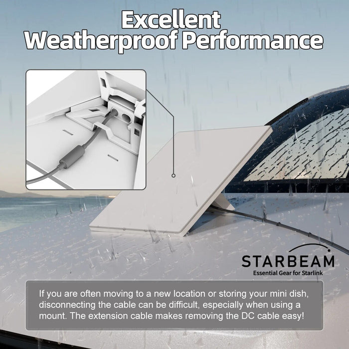 STARBEAM Starlink Mini DC to DC Female Adapter Power Extension 17cm, in-use with Starlink Mini