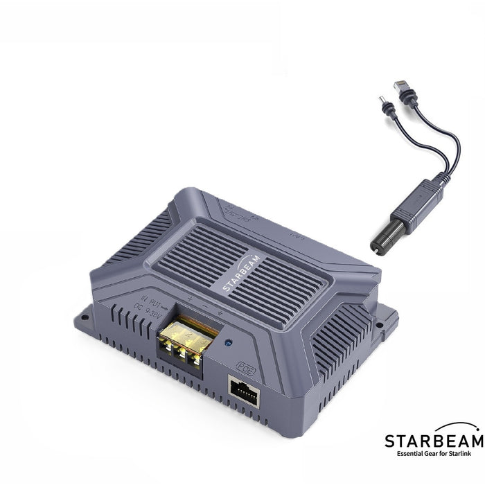 STARBEAM Starlink Mini DC to PoE Power Converter with USB, injector unit with splitter cable